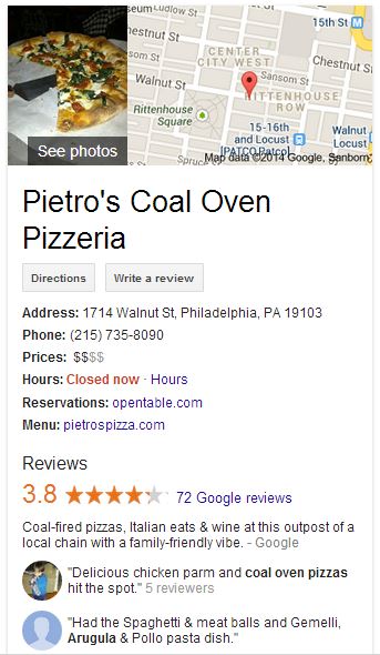 pietros pizza claimed listing