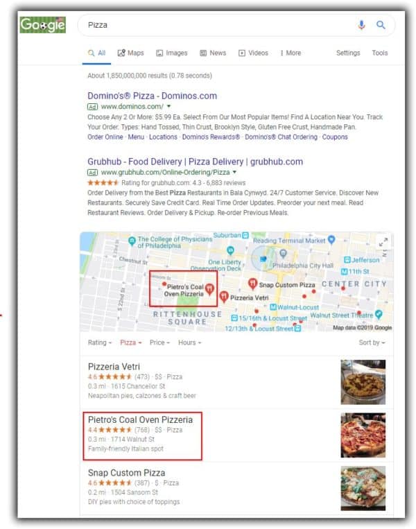 How To Do Local SEO | Pizza Search Results | B-SeenOnTop