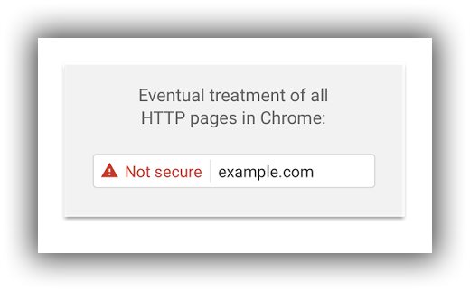 example google shared to illustrate how they will label non-secure websites in the near future 