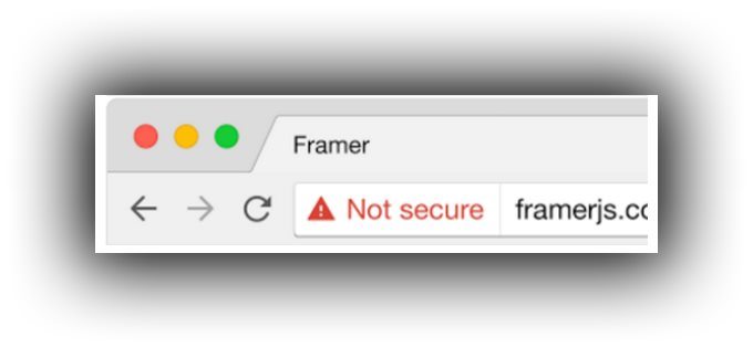 Google's not secure warning that appears on non-https pages