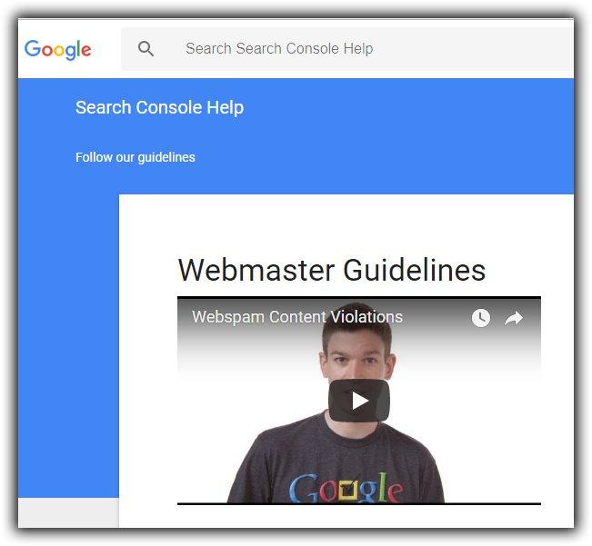 Google's Free Webmaster Guidelines 